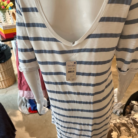 Splendid Sky Blue and White Striped 3/4 Sleeve Length - Picture 5 of 5